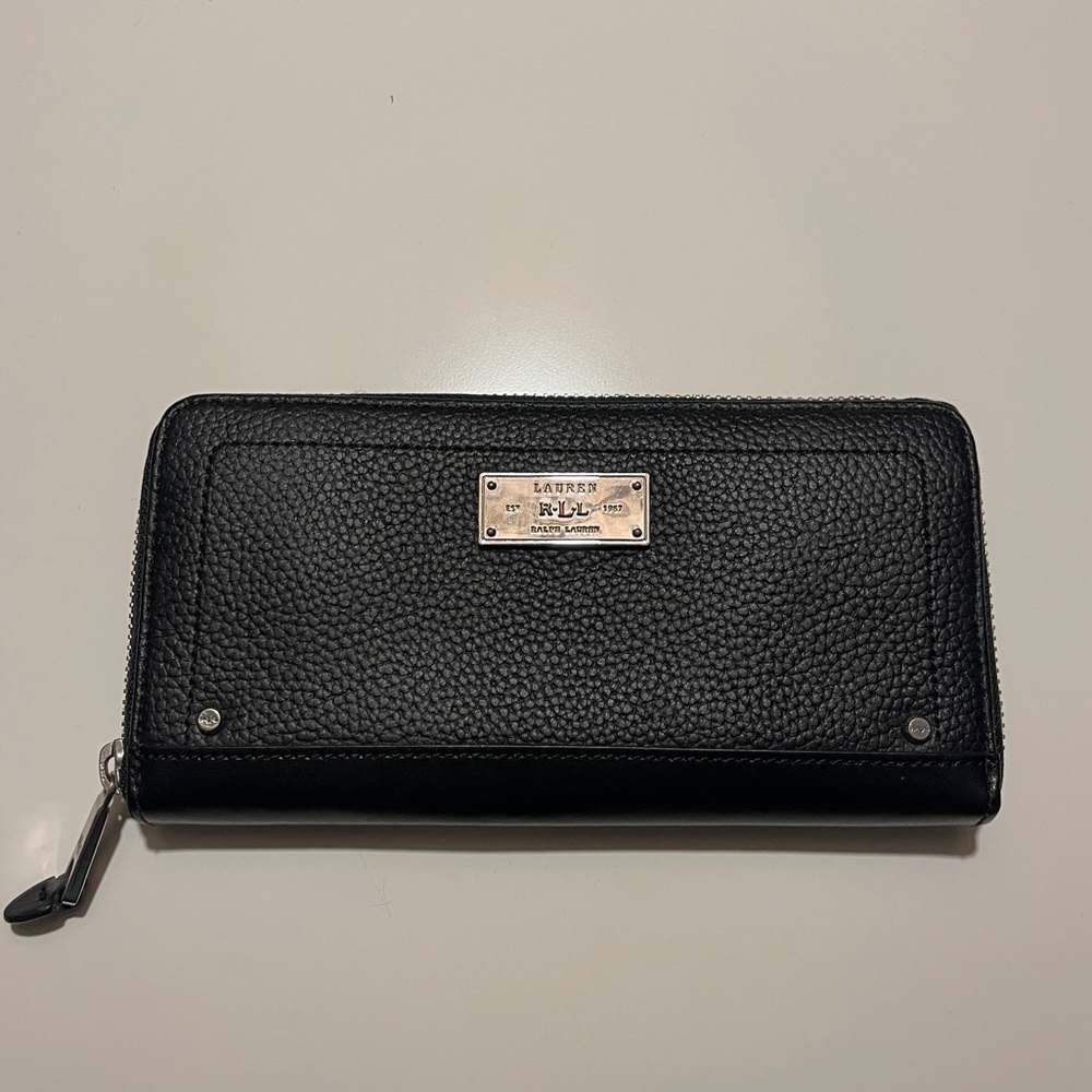Ralph Lauren Pebbled Black Leather Wallet